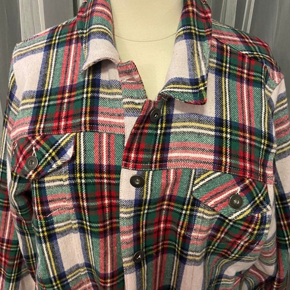 NWT Torrid Plaid Crop Trucker Jacket size 4X - Picture 3 of 5